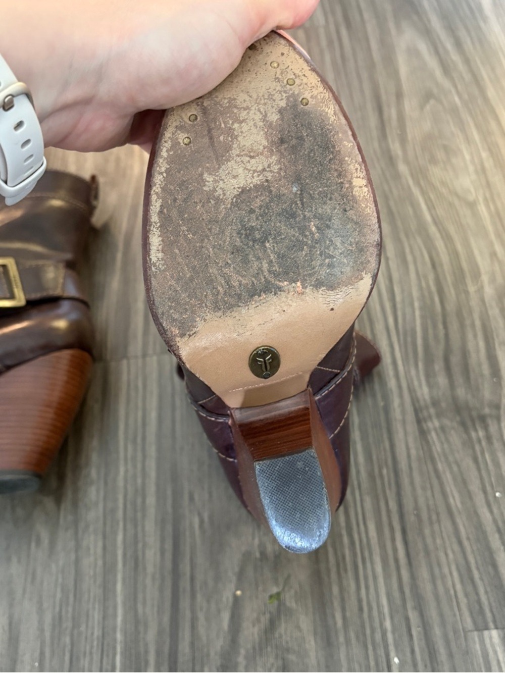 Frye Brown Leather Heeled Boots - Picture 5 of 8